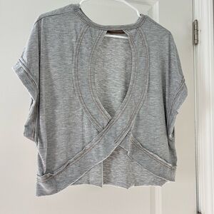Gray Cropped open back Top